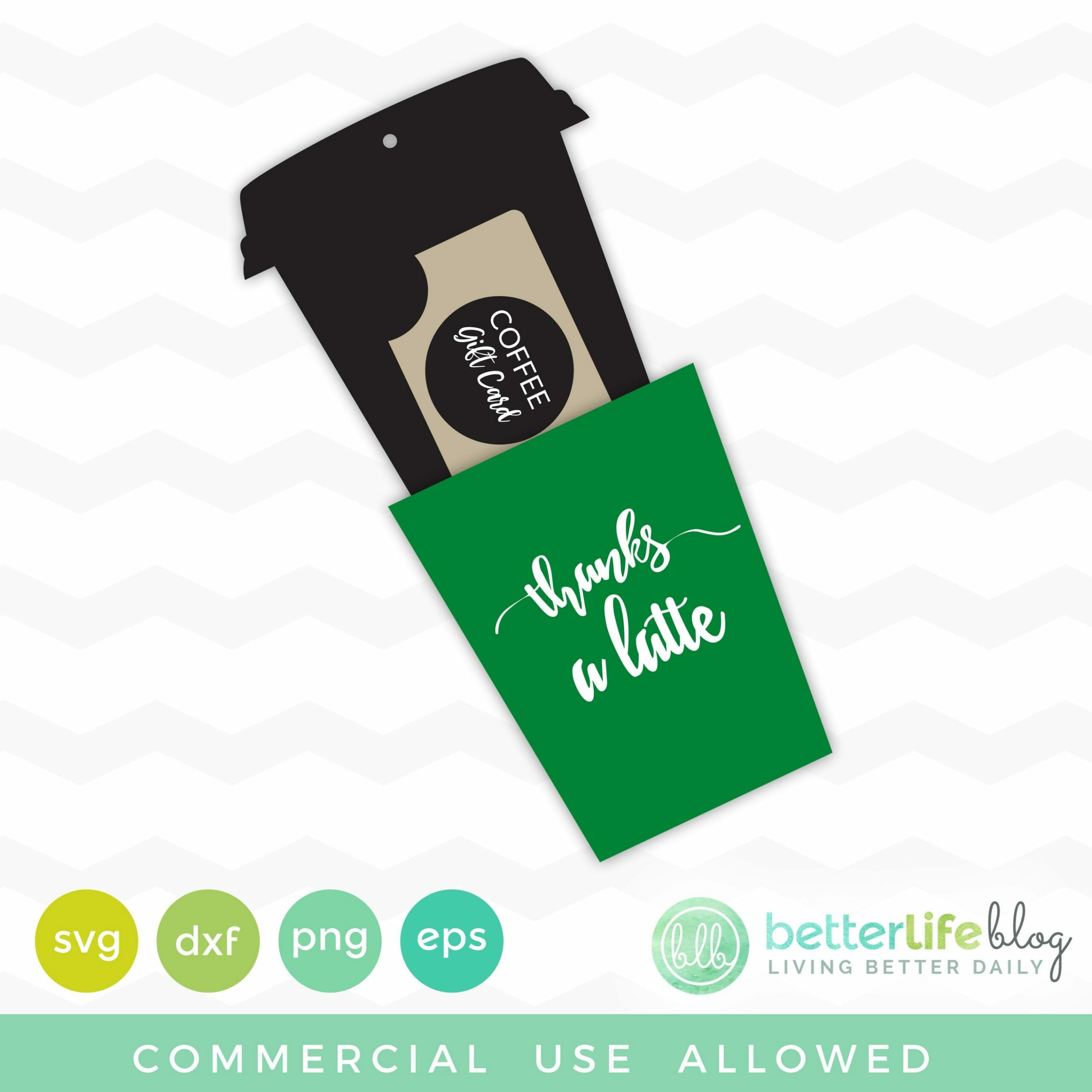 Coffee Gift Card Holder SVG