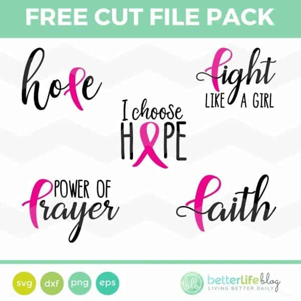 Breast Cancer Pink Ribbon Awareness SVG Cut File Bundle