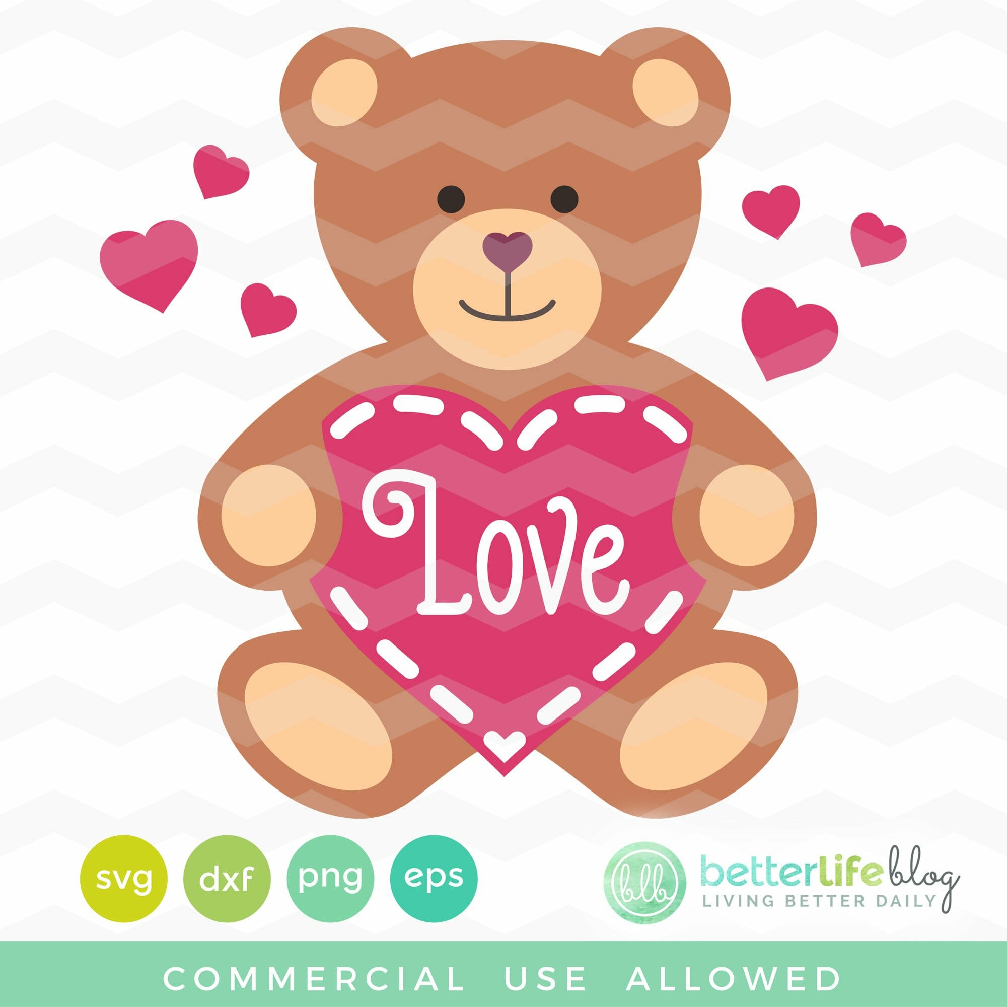 Download Teddy Bear Heart SVG File - Better Life Blog