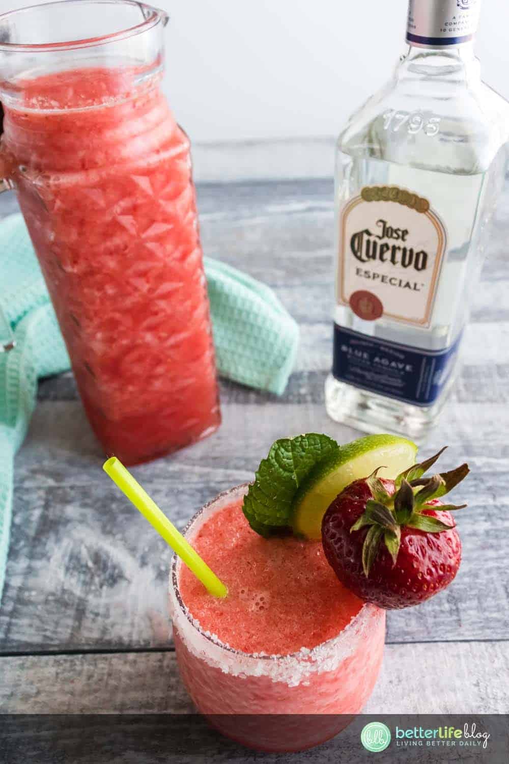 Boozy Strawberry Watermelon Limeade Slushy - Better Life Blog