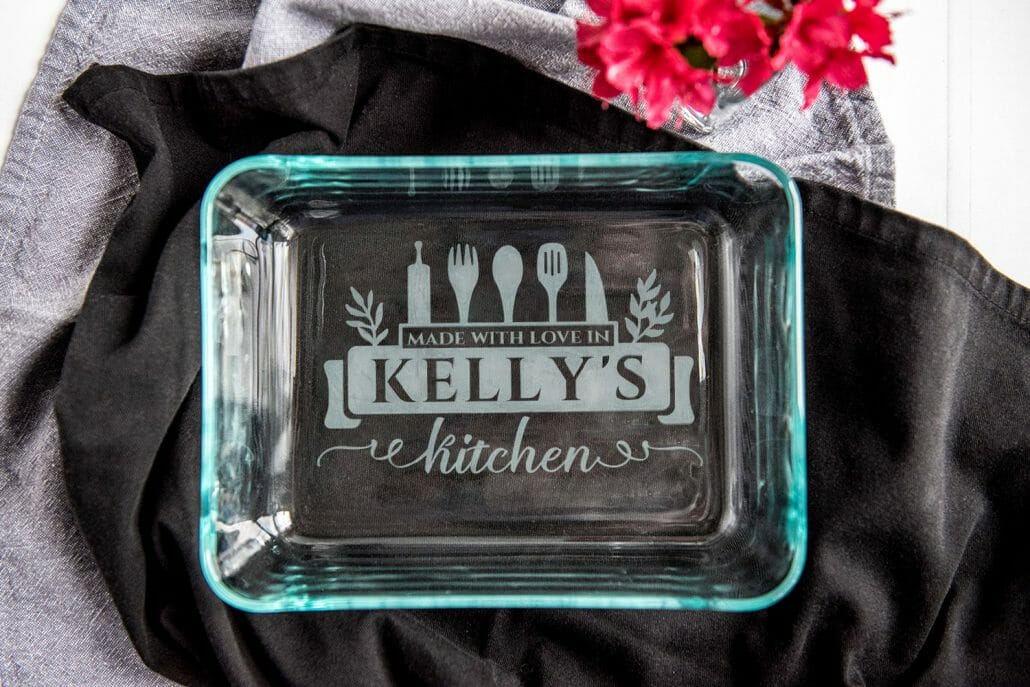 How to Etch Glass with Your Cricut  Etching a Pyrex Baking Dish with Etching  Cream - Better Life Blog