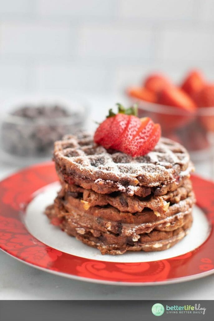 These Keto Strawberry Chocolate Chaffles are the perfect breakfast solution for your sweet tooth. Who says that being on a Keto diet means you have to forgo any sweetness?