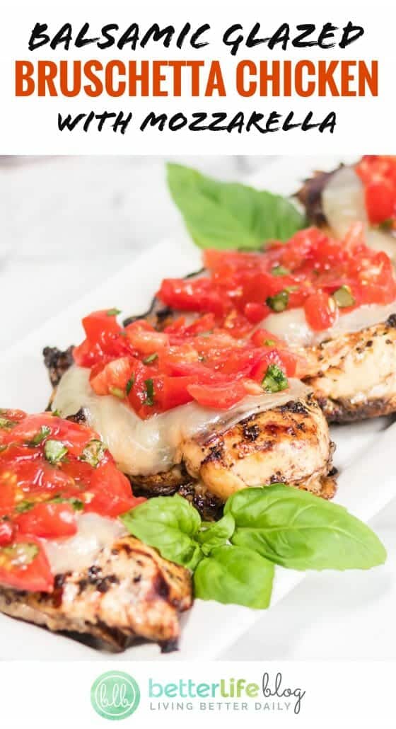 This Balsamic Glazed Chicken platter is full of flavor and completely made from scratch. Topped with mozzarella and a homemade tomato basil garnish, you’ll impress your family with this 100% homemade meal.