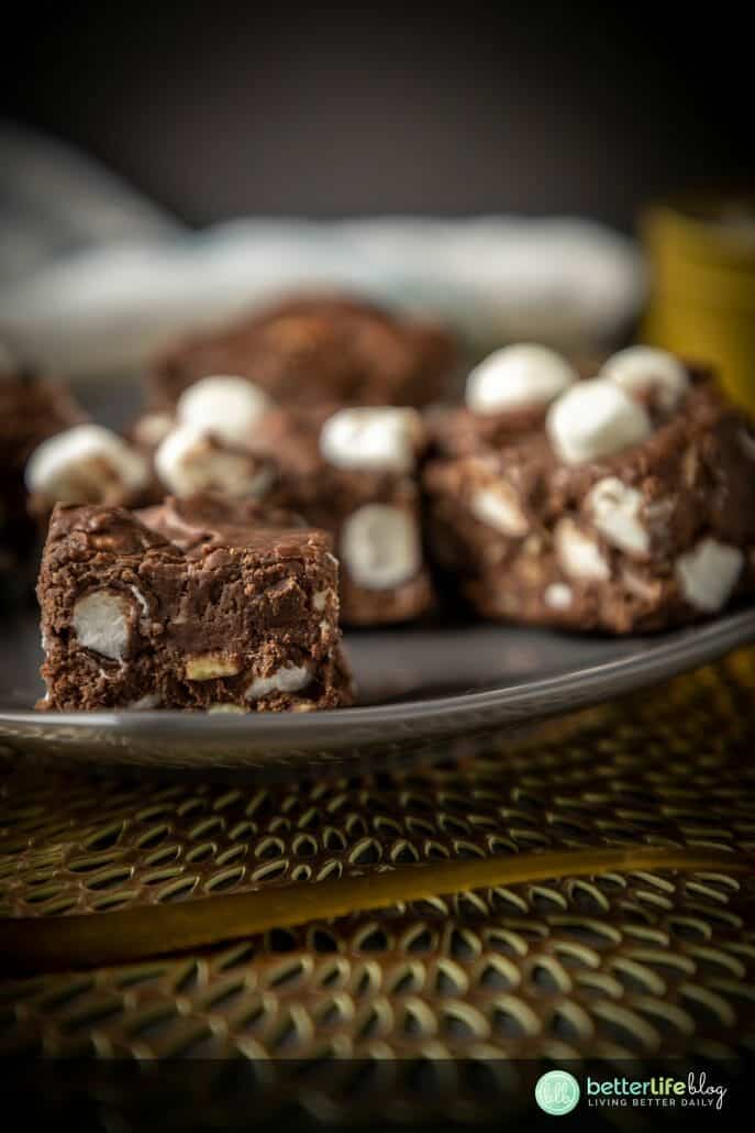 Rocky road is a flavor that’ll bring on all kinds of nostalgia and memories. My Rocky Road Fudge is homemade and absolutely delicious, using the three key ingredients of the classic rocky road flavor: marshmallows, chocolate and nuts.