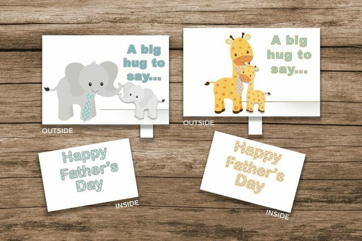 Adorable Father's Day Animal Hug Card + FREE Printable! - Better Life Blog