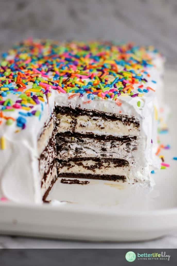 Got a summer party to plan? Be sure to make this Ice Cream Sandwich Cake because your guests will absolutely adore it! From the Oreo crumbs to the double layers of ice cream sandwiches - this recipe puts a fun twist to a classic treat!