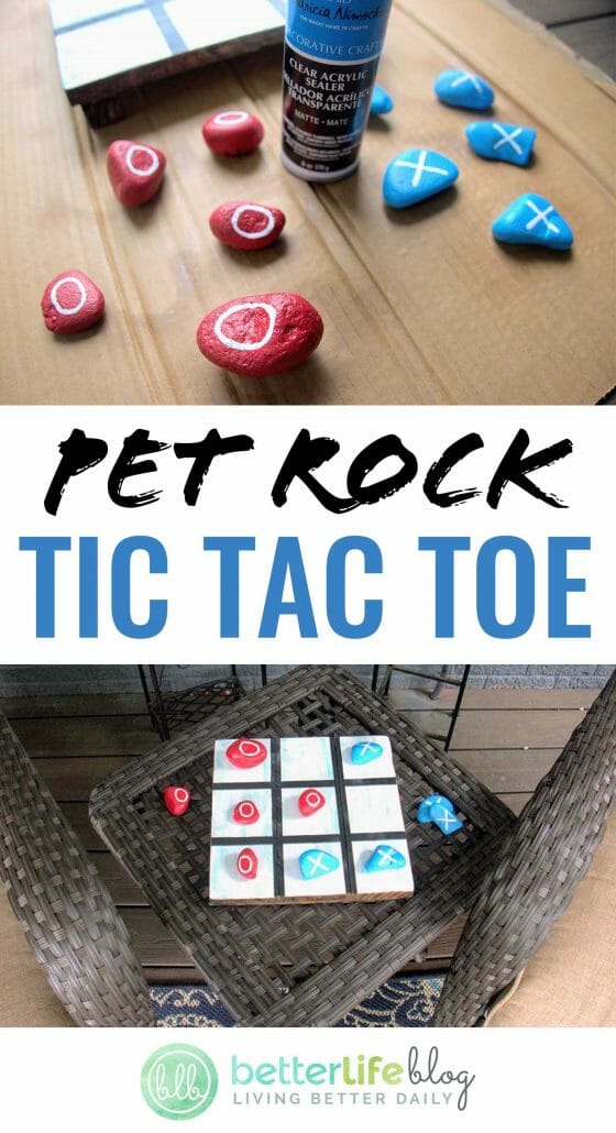 This DIY Pet Rock Tic Tac Toe game is one for the books: it’s bright, colorful and totally unique! Check out how an old palette and some leftover river stones brought this board game to life!