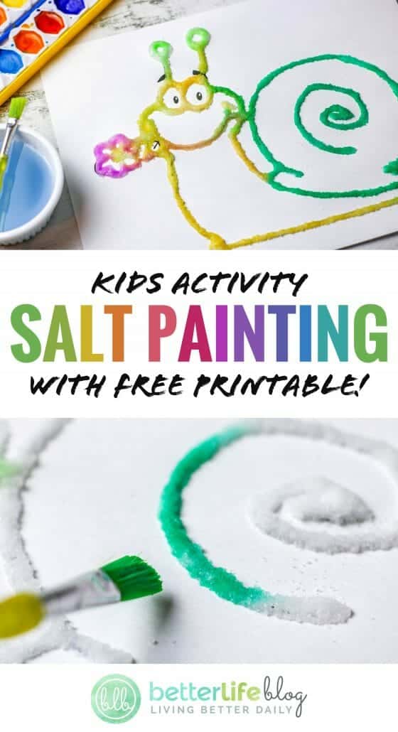 This Kids Salt Painting activity is one for the books! Super cute and very easy to make - your kids will love using all of the supplies required to complete this craft. I mean, come on: how can they resist white glue, salt and tons of paint?!