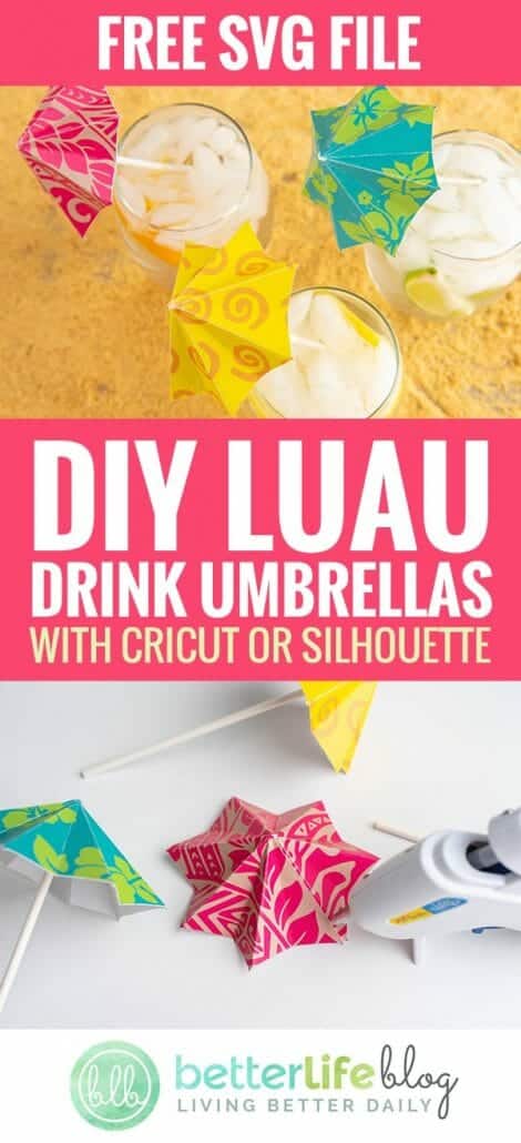 These Luau Parasol Drink Umbrellas are ultra-cute and are made with the help of a Cricut machine. Can you believe it?! They’re fun, colorful and give your cocktails tons of character.
