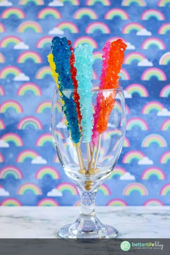 My Homemade Rock Candy is easy to make and doubles as a fun science experiment for your kiddos. Plus, they’re absolutely delicious and boast bright, beautiful colors.