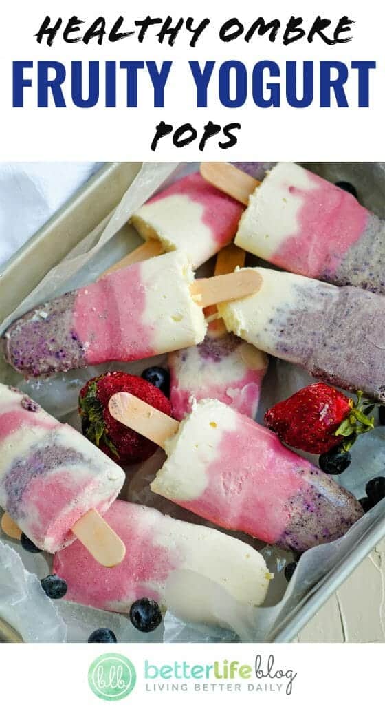 Strawberries, blueberries and coconut come together to create these beautiful Healthy Ombre Fruity Yogurt Pops. Check out how I made my batch and how you can make one of your very own!