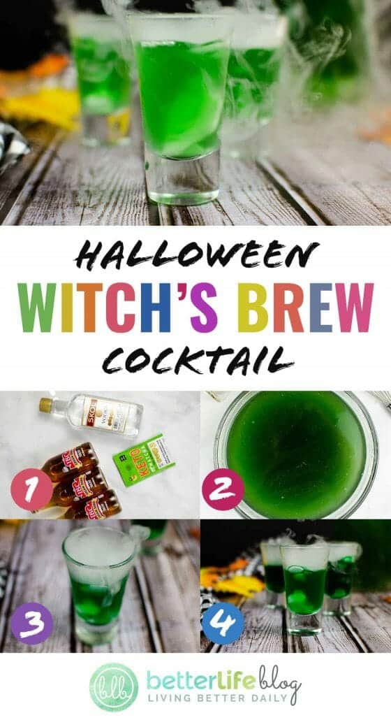 “Double, double, toil and trouble!” This Halloween Witch’s Brew Cocktail will have you cackling with evil laughter! Well, actually… it’ll just get you REALLY excited for Halloween (and that’s never a bad thing!).
