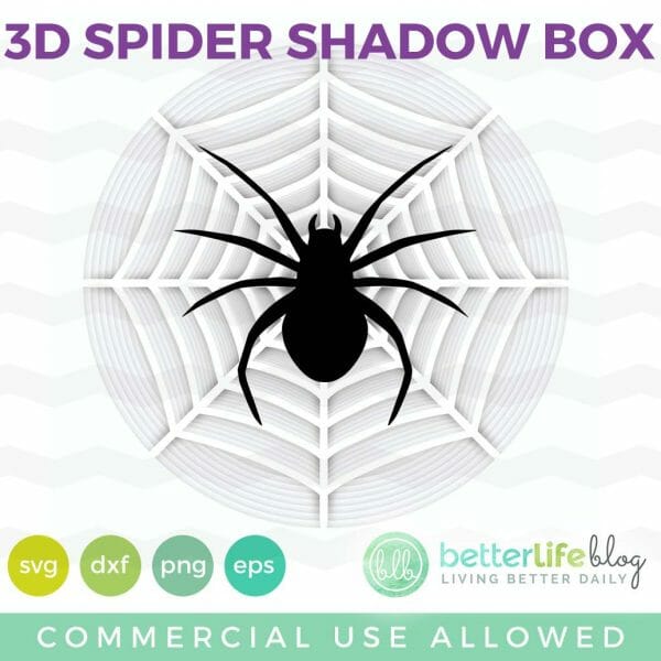 3D Spider Shadow Box SVG Cut File
