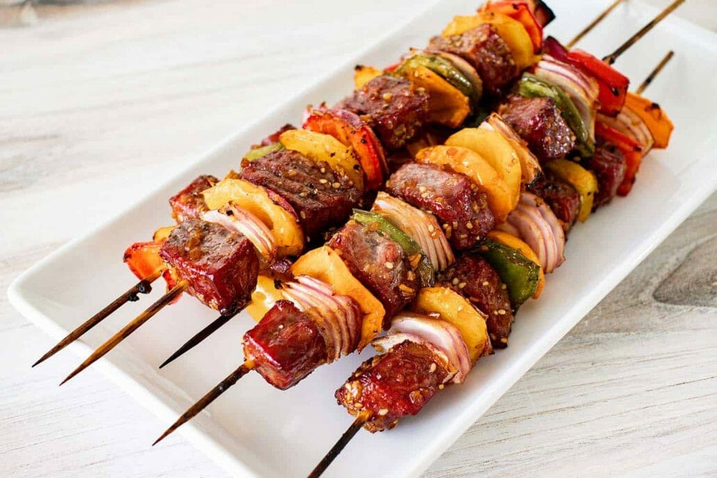 My easy Grilled Teriyaki Steak Kebabs recipe is one for the books. With my step-by-step instructions, you’ll be making kebabs like a grill pro! Full of flavor with its homemade teriyaki marinate, your dinner guests will be requesting for more!