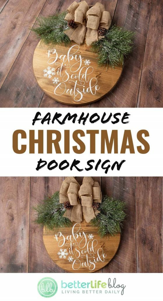 Farmhouse Christmas Door Sign - A fun tutorial using your trusty Cricut machine that’s perfect for your home’s holiday décor.