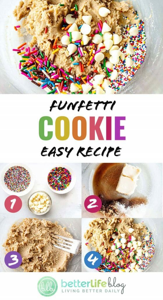 Funfetti Cookie Dough - this cookie dough recipe is ultra safe to eat by the spoonful. Plus, I’m showing you tips and tricks with ingredient additions to make unique flavors.