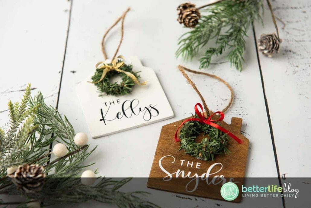 Today, I am showing you how to make the most adorable ornaments with Cricut. These Christmas ornaments make for a great gift. They also have a farmhouse/rustic feel to them, elevating the look of your holiday setup.