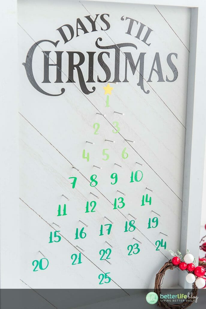 My Christmas Countdown Sign is absolutely gorgeous. My tutorial comes with a free SVG file so that you can put one together yourself in no time!