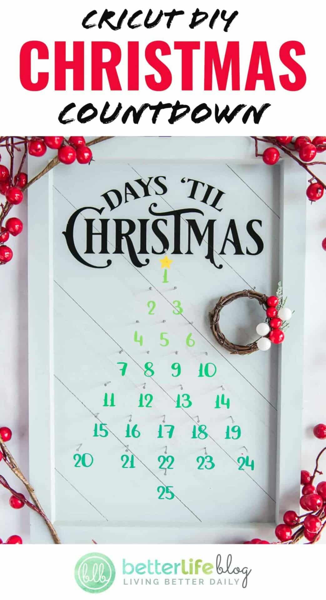 Vinyl on Wood Christmas Countdown Sign with your Cricut – Better Life Blog