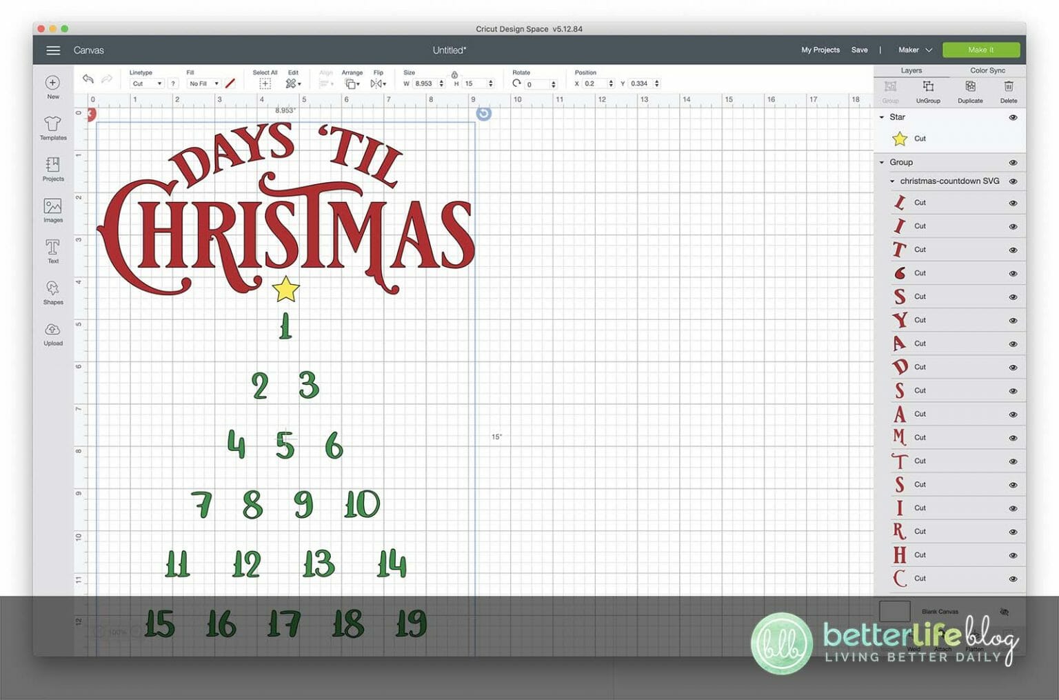 Vinyl on Wood: Christmas Countdown Sign with your Cricut - Better Life Blog