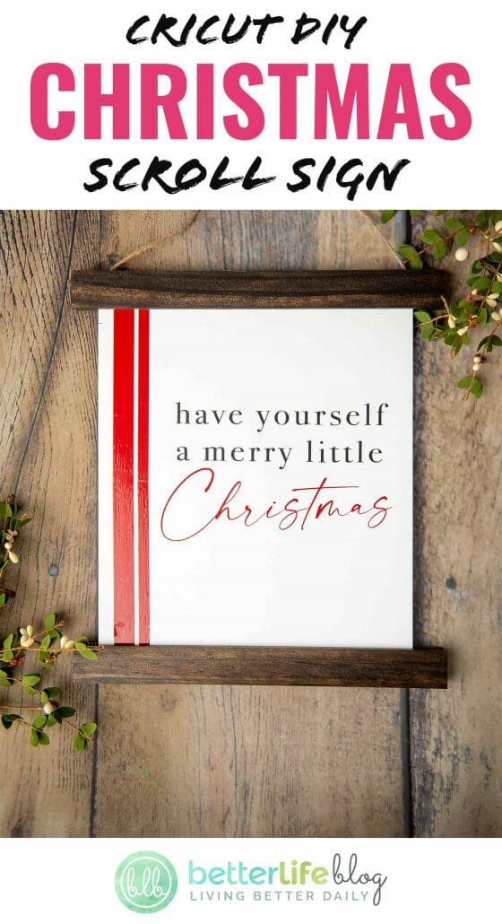 Looking for ways to use your Cricut machine this holiday season? Check out our full tutorial for this Christmas Scroll Sign. It’s an elegant touch to any Christmas décor!