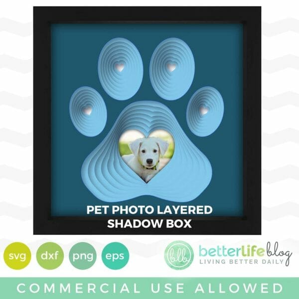 Pet Photo Layered Shadow Box SVG Cut File