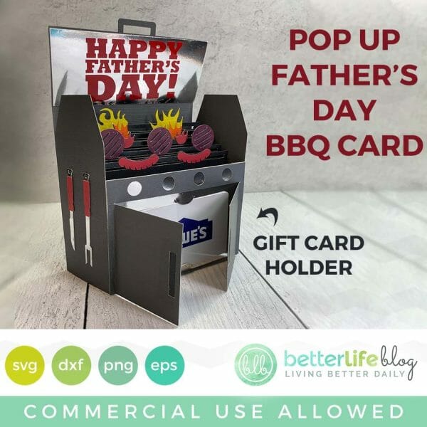 Pop Up Father's Day BBQ Card SVG Cut File