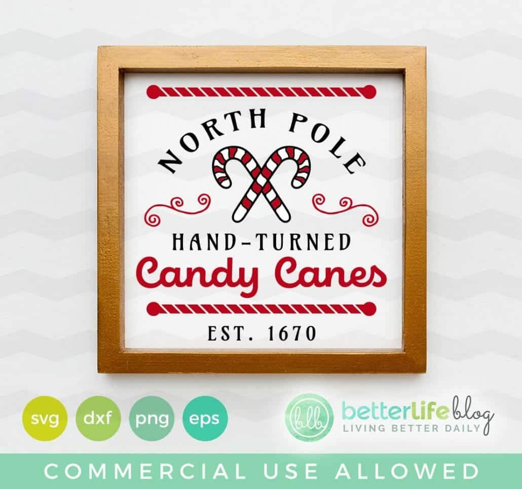 North Pole Hand-Turned Candy Canes SVG Cut File