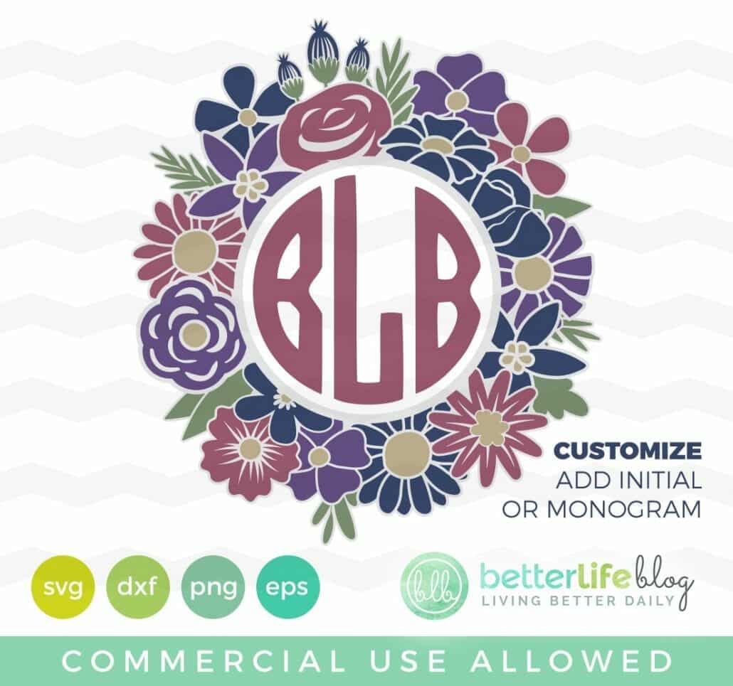 Flower Monogram SVG Cut File