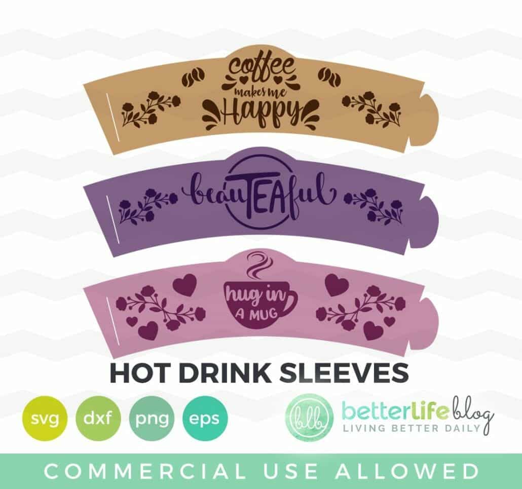 Hot Drink Sleeves SVG Cut File