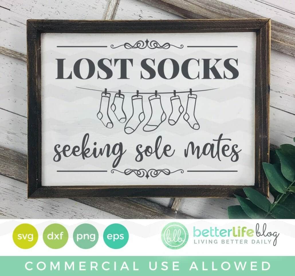 Lost Socks Seeking Sole Mates SVG Cut File