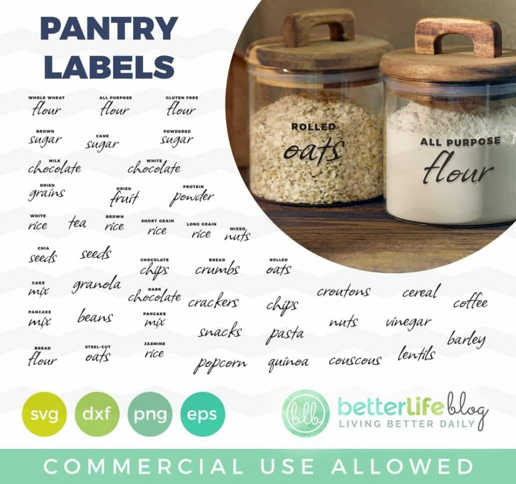 Pantry Labels SVG Cut File