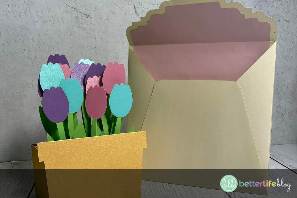 This 3D Tulip Gift Card Holder adds a special touch to the gift-giving experience. The fact that it is handmade makes it so much more special! Check out how to make this Cricut Craft with our detailed and easy-to-follow step-by-step instructions!