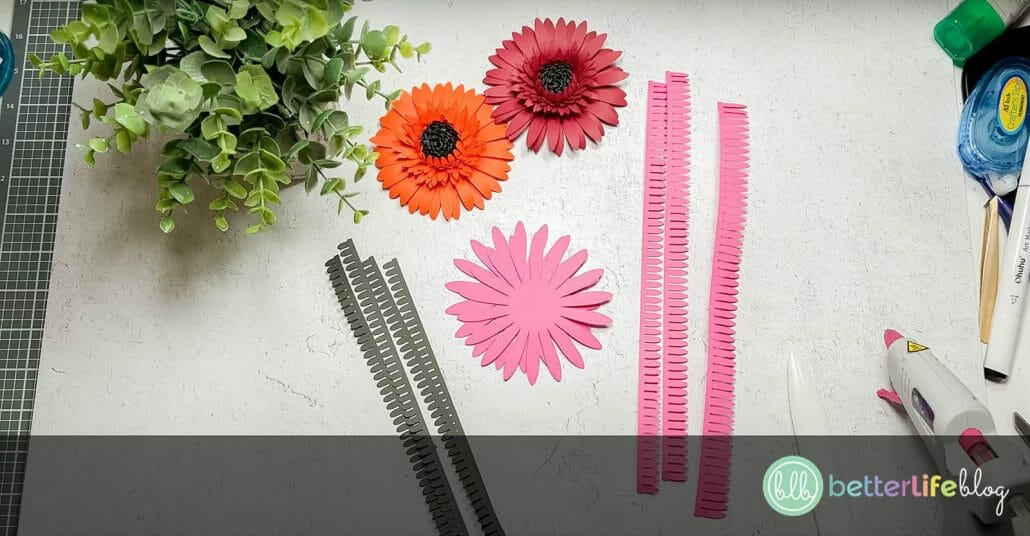 Required supplies to make Cricut Paper Gerbera Daisies