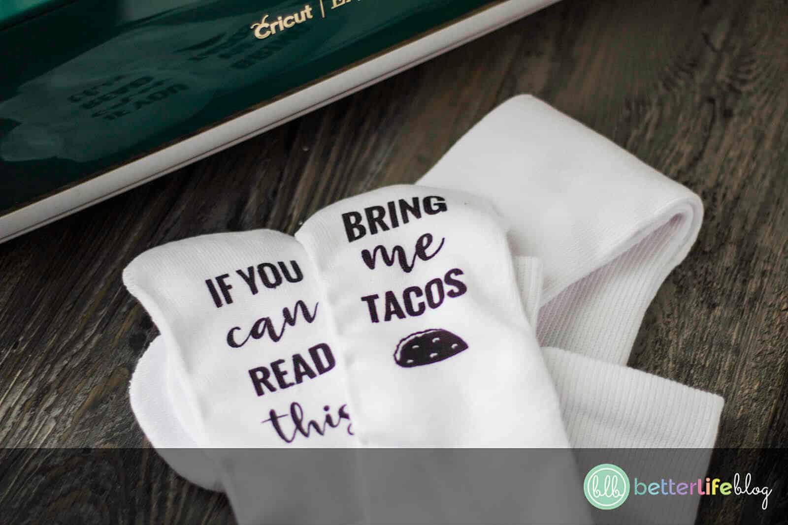 How to make DIY Taco Socks with Cricut's infusible ink - it's easier than you think!