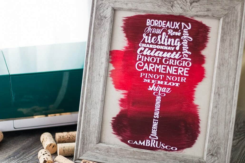 Looking for a way to spruce up the décor in your kitchen? This Wine Glass Art is the perfect touch! Plus, it’s made using a Cricut machine and super easy to DIY!