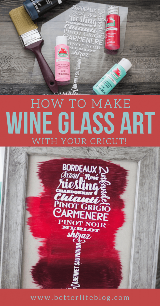 Looking for a way to spruce up the décor in your kitchen? This Wine Glass Art is the perfect touch! Plus, it’s made using a Cricut machine and super easy to DIY!