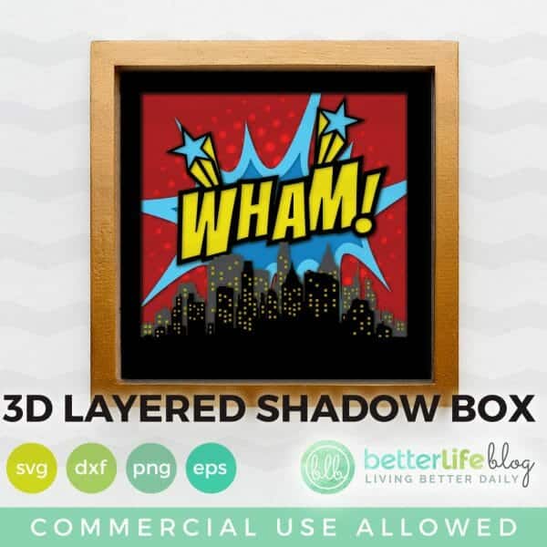 Comic Shadow Box WHAM SVG Cut File
