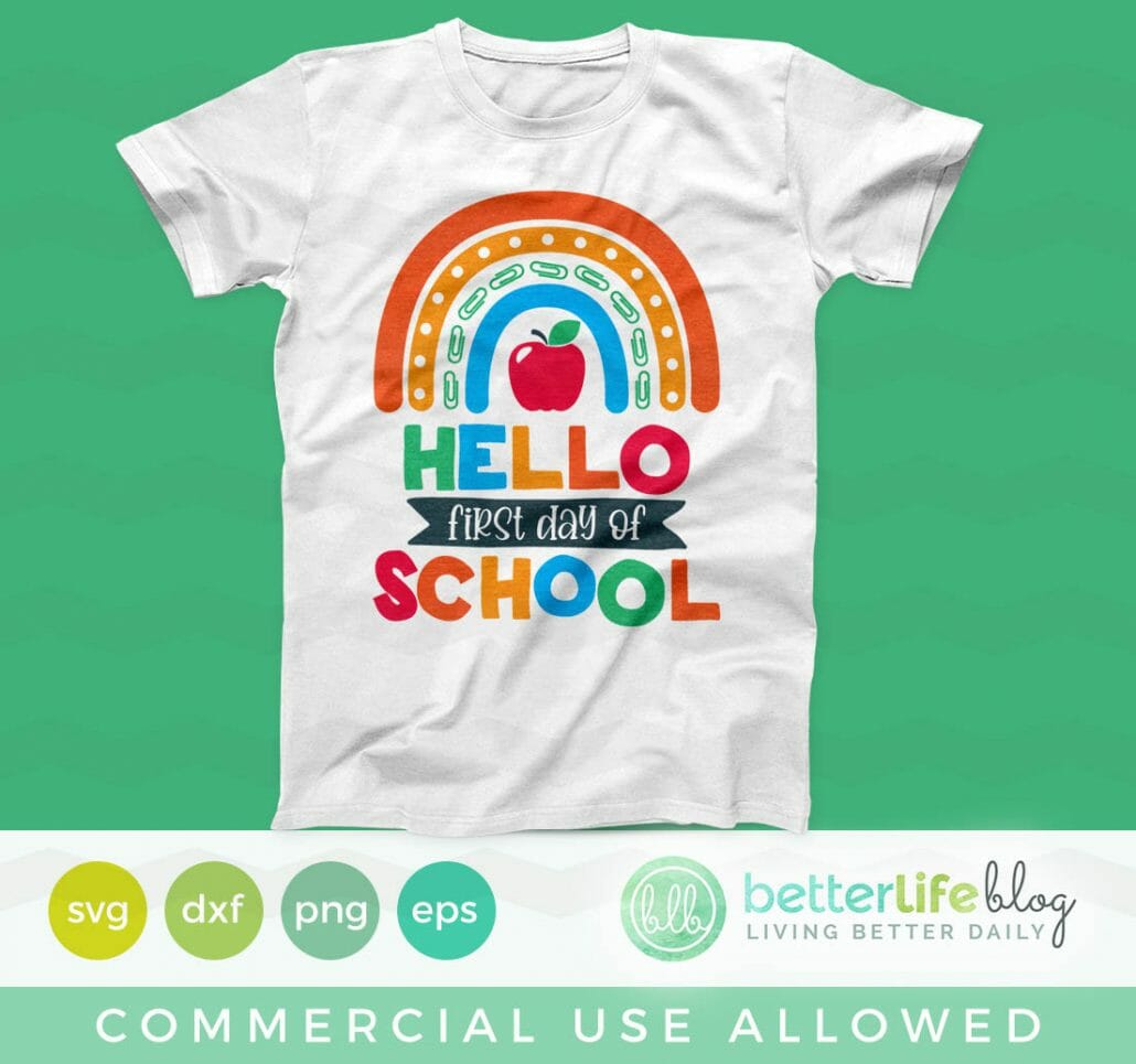 First Day Of School Rainbow SVG Cut File