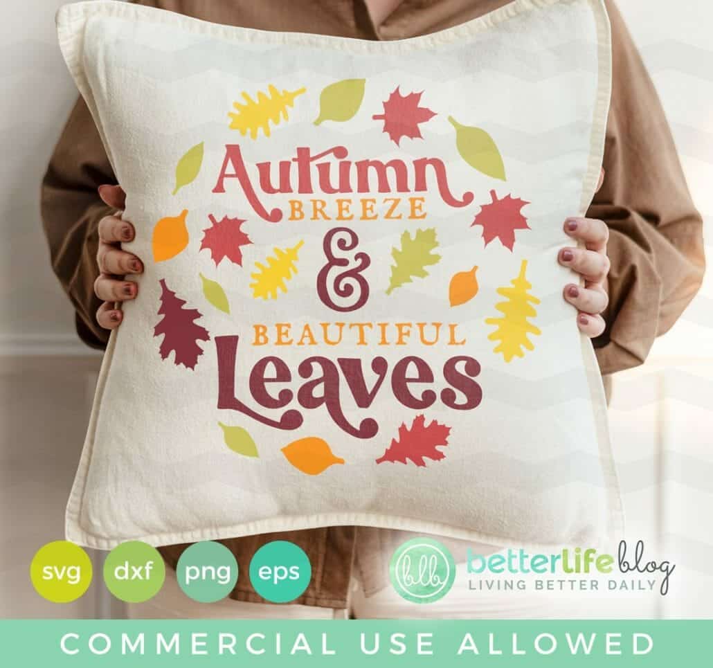 Autumn Breeze and Beautiful Leaves SVG Cut File