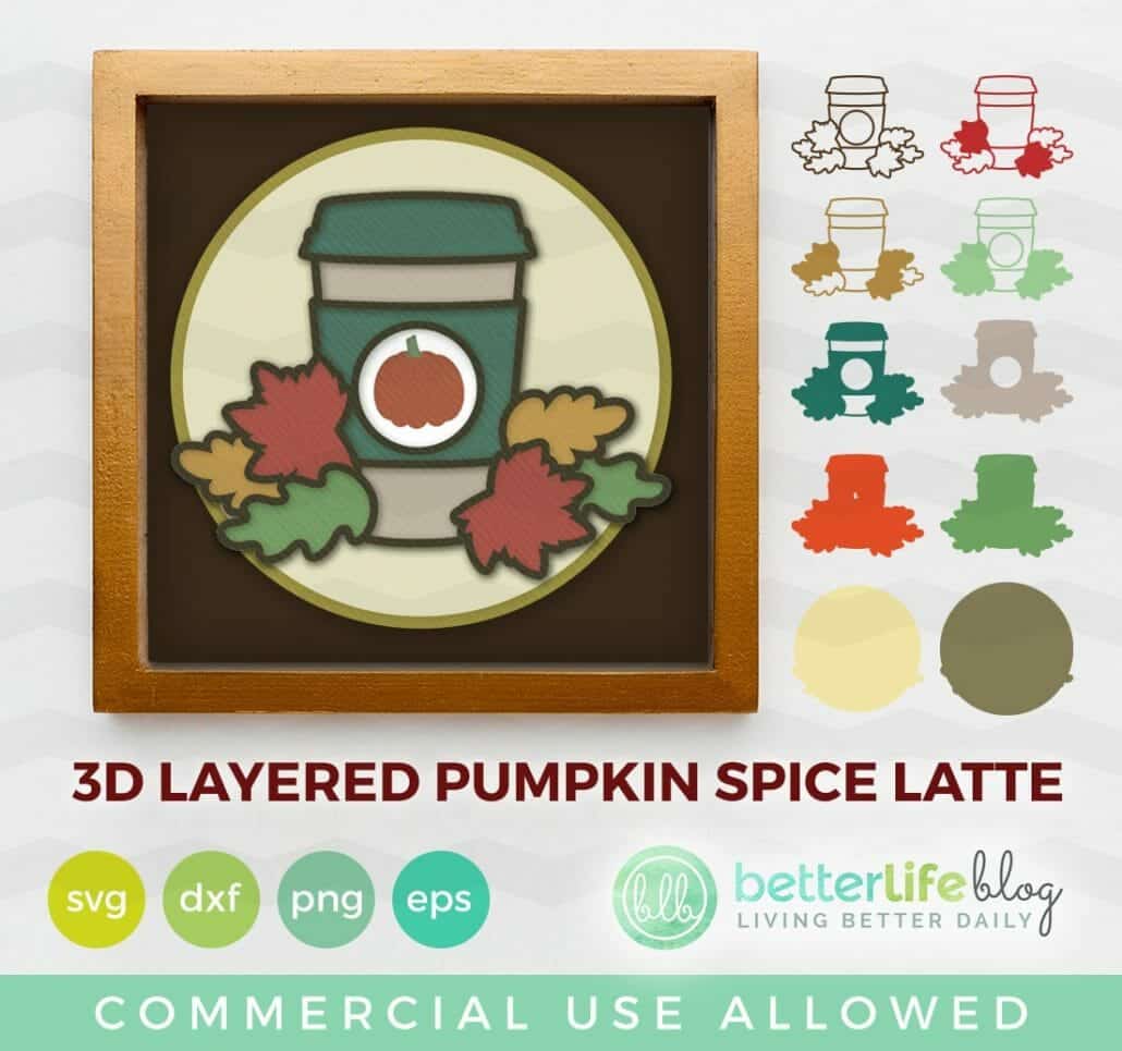 Layered Pumpkin Spice Latte SVG Cut File