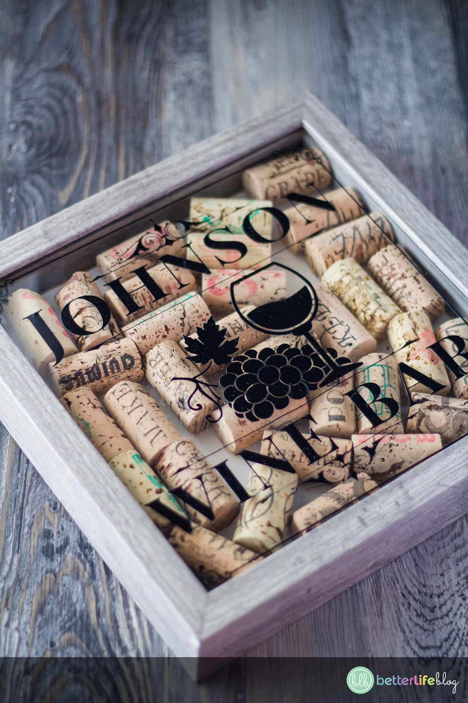 Got some spare wine corks? Then you just HAVE to make this Cricut Wine Cork Shadow Box! It’s so simple to put together and my Cricut SVG file gives you a chance to personalize yours!