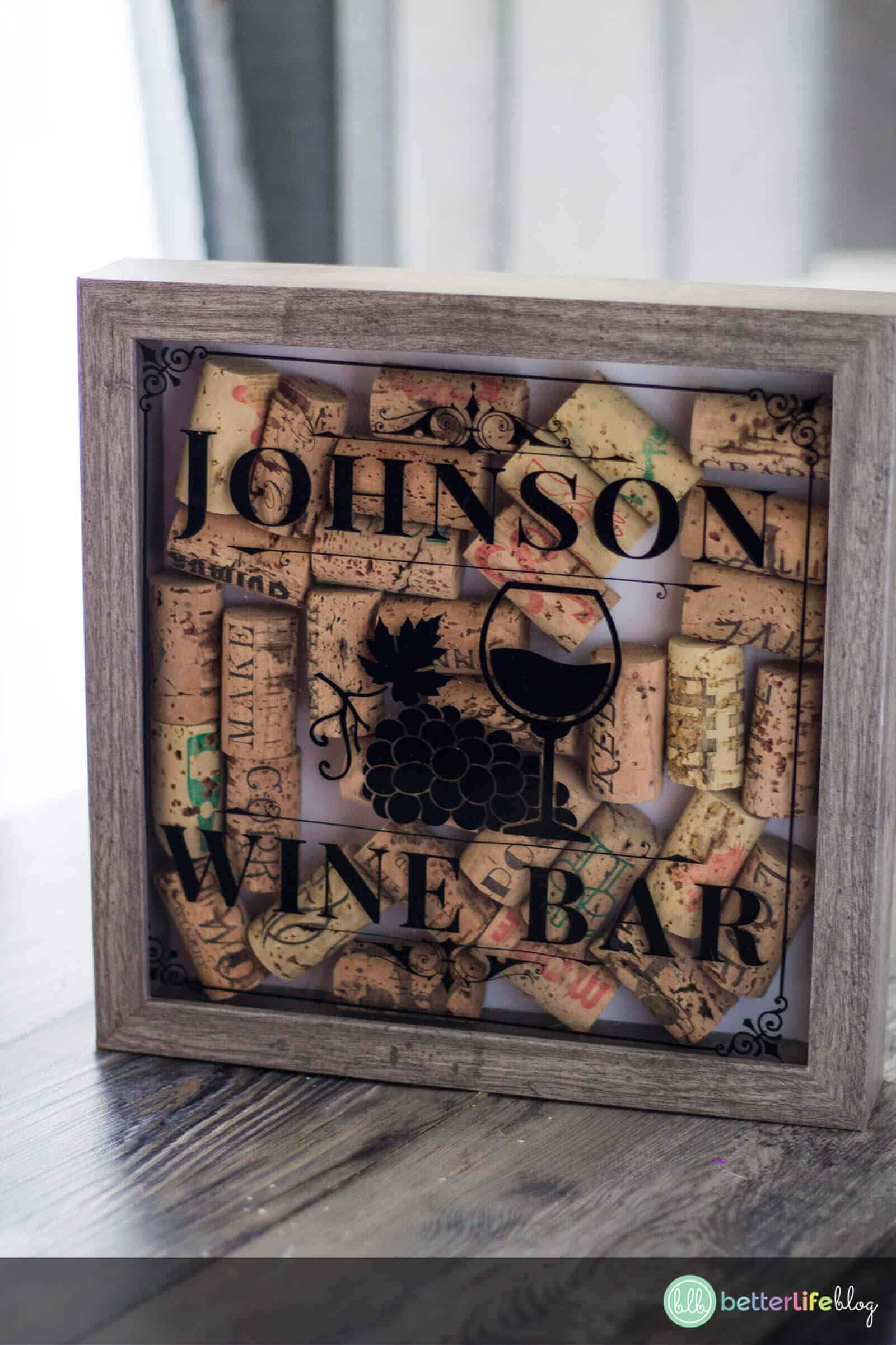 Is it possible to make a shadow box with Cricut? Yes, absolutely! Take a look at my full tutorial on how to make the most gorgeous Wine Cork Shadow Box.