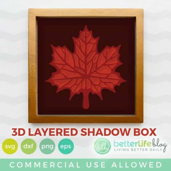 Maple Leaf Shadow Box SVG Cut File
