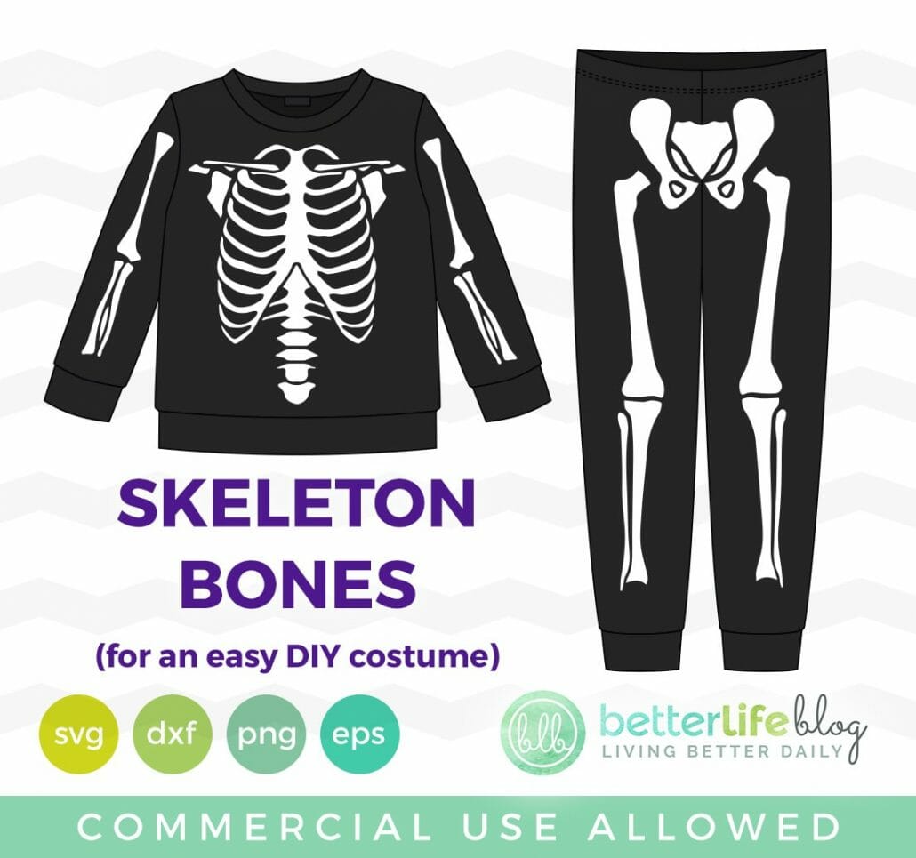 Skeleton Bones Costume SVG Cut File