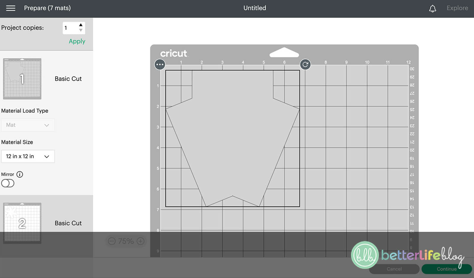Screenshots of Cricut Design Space for our Cricut Pie Slice Box Tutorial