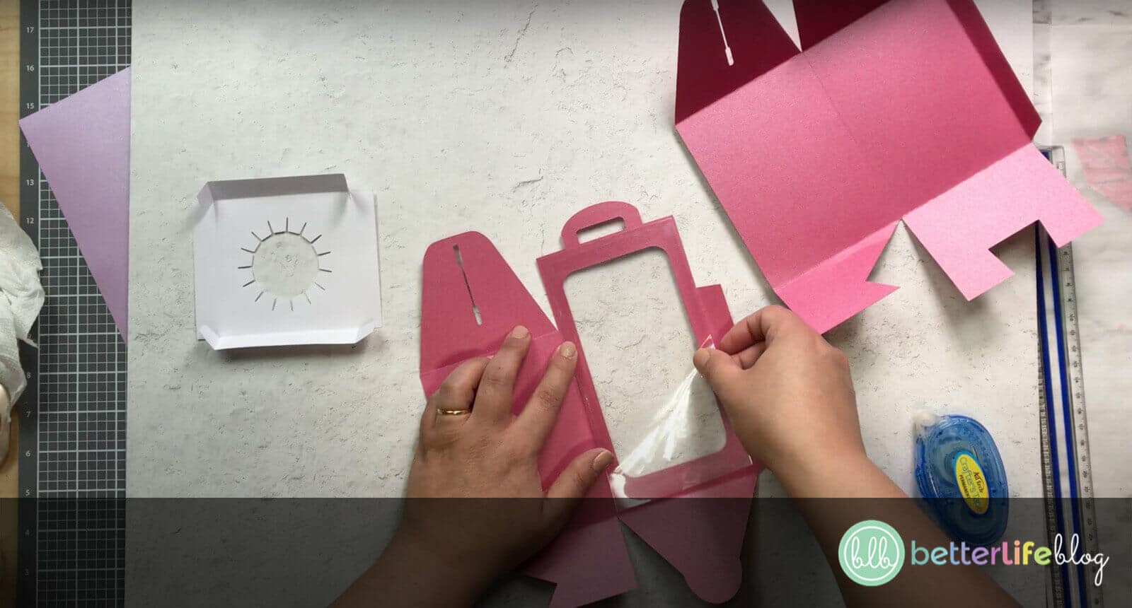 Adding clear acetate to the front of a Cupcake Holder Box