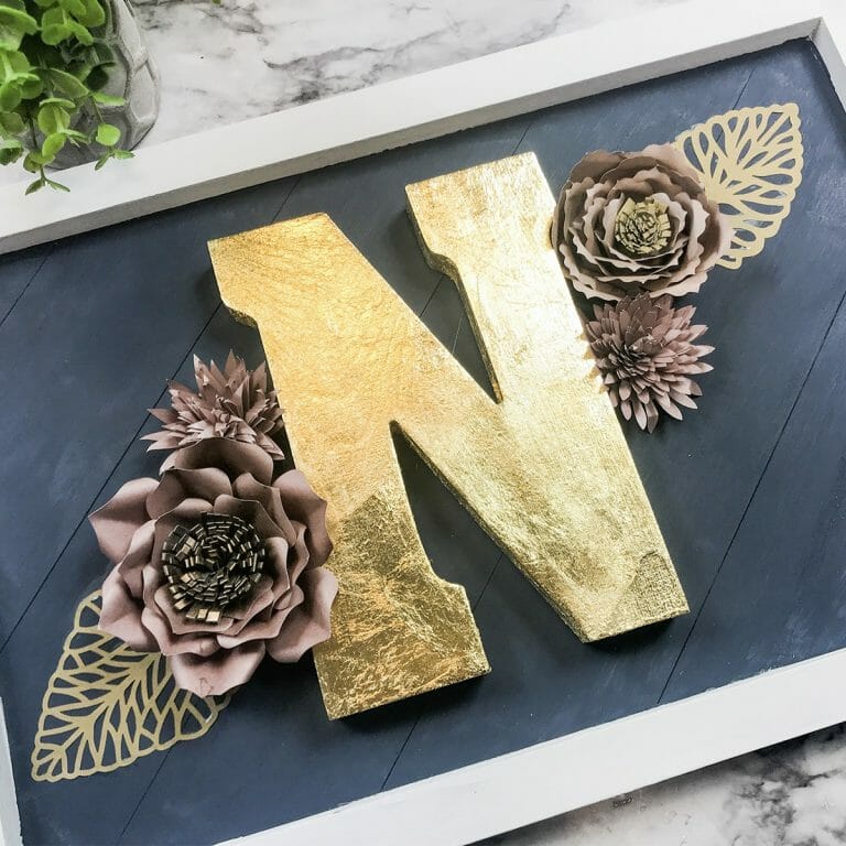 Floral Wall Decor With Initial
