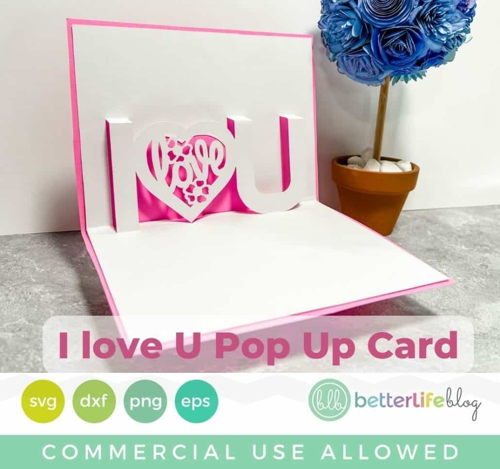 I Love You Pop Up Card SVG Cut File