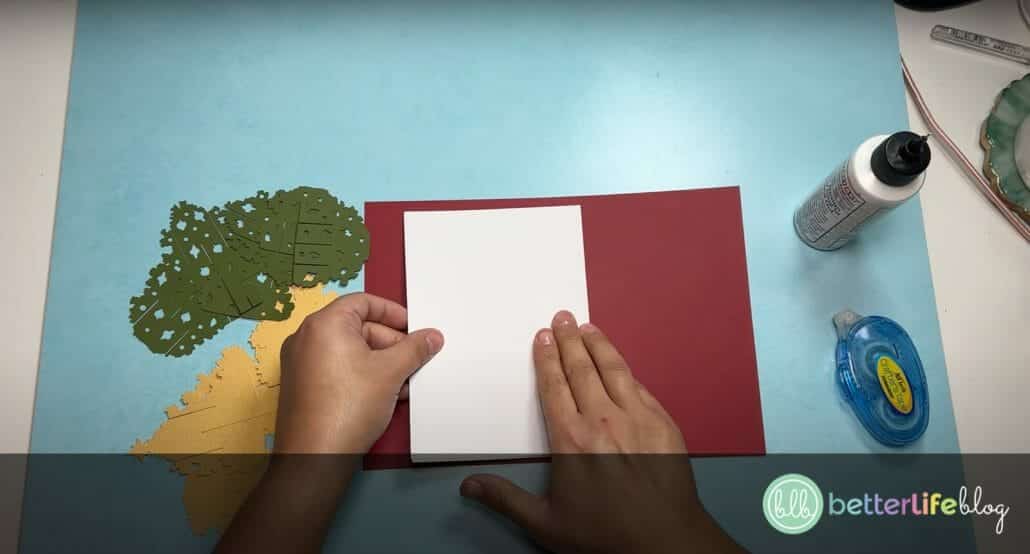 Adding an inner card to an outer card to make a DIY pop-up greeting card for the holidays